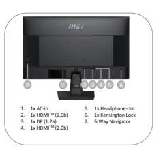MSI MONITOR 27 LED IPS 16:9 QHD 1MS 100HZ 300 CDM, DP/HDMI, MULTIMEDIALE