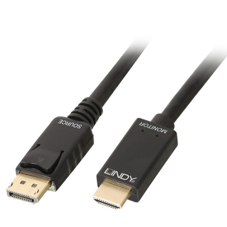 Lindy 36920 cavo e adattatore video 0,5 m DisplayPort HDMI tipo A (Standard) Nero