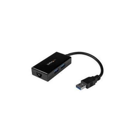 StarTech.com Hub USB 3.0 a due porte con Ethernet - Adattatore di rete RJ45 Gigabit Ethernet per Windows / Mac / Chrome (USB3100
