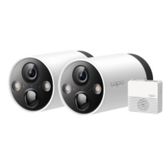 Smart Wire-Free Security Camera System, 2 Camera System, 2Tapo C400 + 1Tapo H200, 1080p (1920*1080), 2.4 GHz, 5200mAh rechargeab