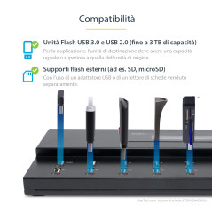 StarTech.com Docking Station per Unità Flash USB - Duplicatore Eraser Standalone 1 15 per Chiavette USB consente la copia del