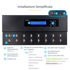 StarTech.com Docking Station per Unità Flash USB - Duplicatore Eraser Standalone 1 15 per Chiavette USB consente la copia del