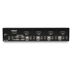 StarTech.com Switch KVM DisplayPort a 4 porte - 4K 60Hz - Schermo singolo - Switch KVM USB UHD DP 1.2 a doppia porta - Hub USB