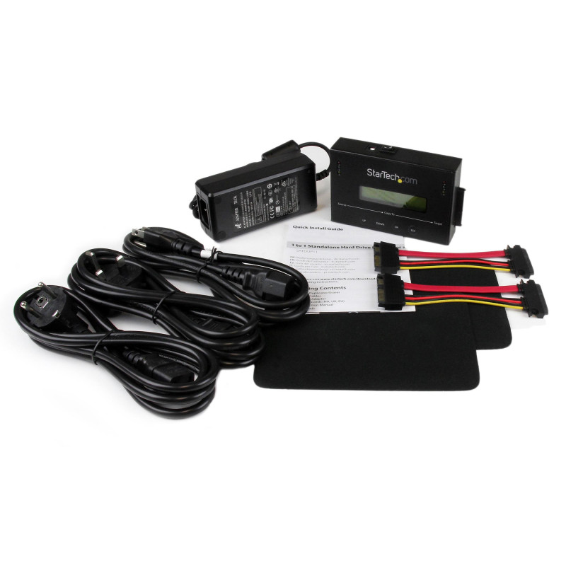 StarTech.com Duplicatore ed Eraser Standalone 1:1 per Hard Disk HDD/SSD SATA con funzione Clone - Display LCD - Conforme TAA -