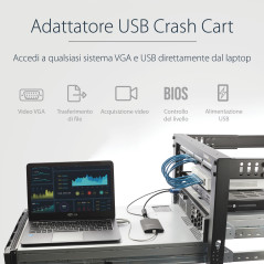 StarTech.com Adattatore Crash Cart portatile console KVM a USB 2.0 del laptop con trasferimento di file e Acquisizione Video