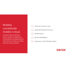 Xerox C235 A4 22 ppm Copia Stampa Scansione Fax wireless con stampa fronte retro PS3 PCL5e 6 ADF 2 vassoi Totale 251 fogli