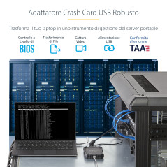 StarTech.com Adattatore crash cart portatile per PC con alloggiamento antiurto - Console KVM USB con trasferimento di file e