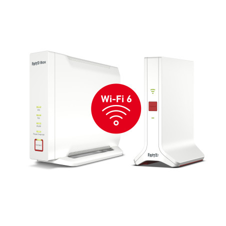 FRITZ! Mesh Set 4060 + 3000 AX INT Banda tripla (2.4 GHz 5 GHz 5 GHz) Wi-Fi 6 (802.11ax) Bianco 4x4