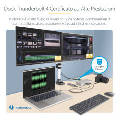 StarTech.com Docking Station Thunderbolt 4 multi monitor, dock TB4 per monitor quadrupli tripli doppi - 2x HDMI 2x DisplayPort,