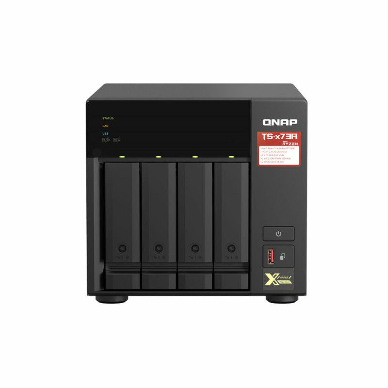 QNAP TS-473A NAS Tower Ryzen Embedded V1500B 8 GB DDR4 0 TB QNAP Turbo System Black