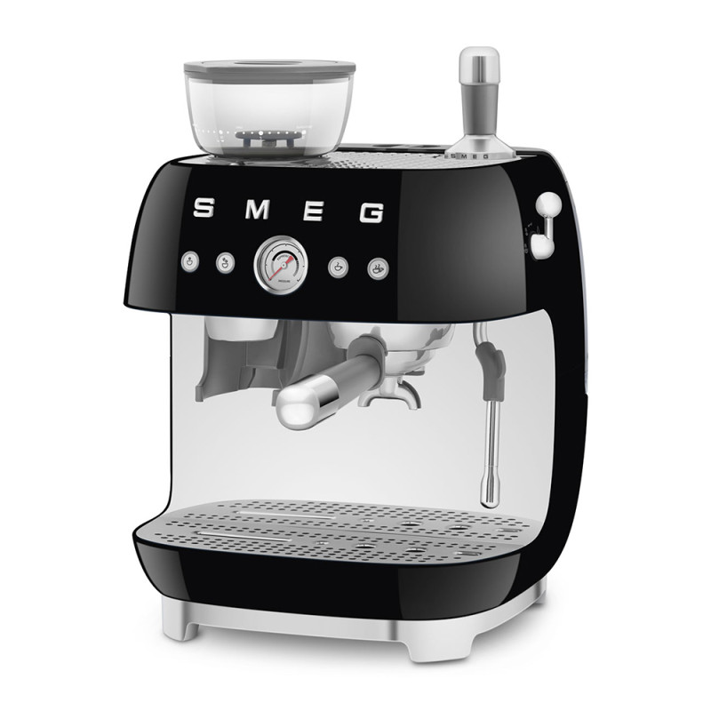 SMEG ESPRESSO MACHINE 50'STYLE WITH INTEGRATED GRINDER BLACK EGF03BLEU