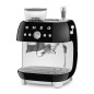 SMEG ESPRESSO MACHINE 50'STYLE WITH INTEGRATED GRINDER BLACK EGF03BLEU