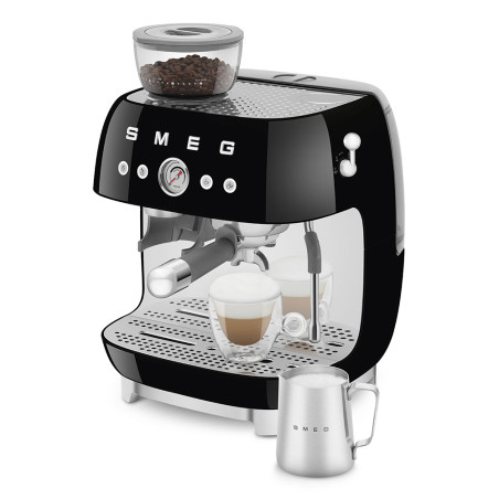 SMEG ESPRESSO MACHINE 50'STYLE WITH INTEGRATED GRINDER BLACK EGF03BLEU