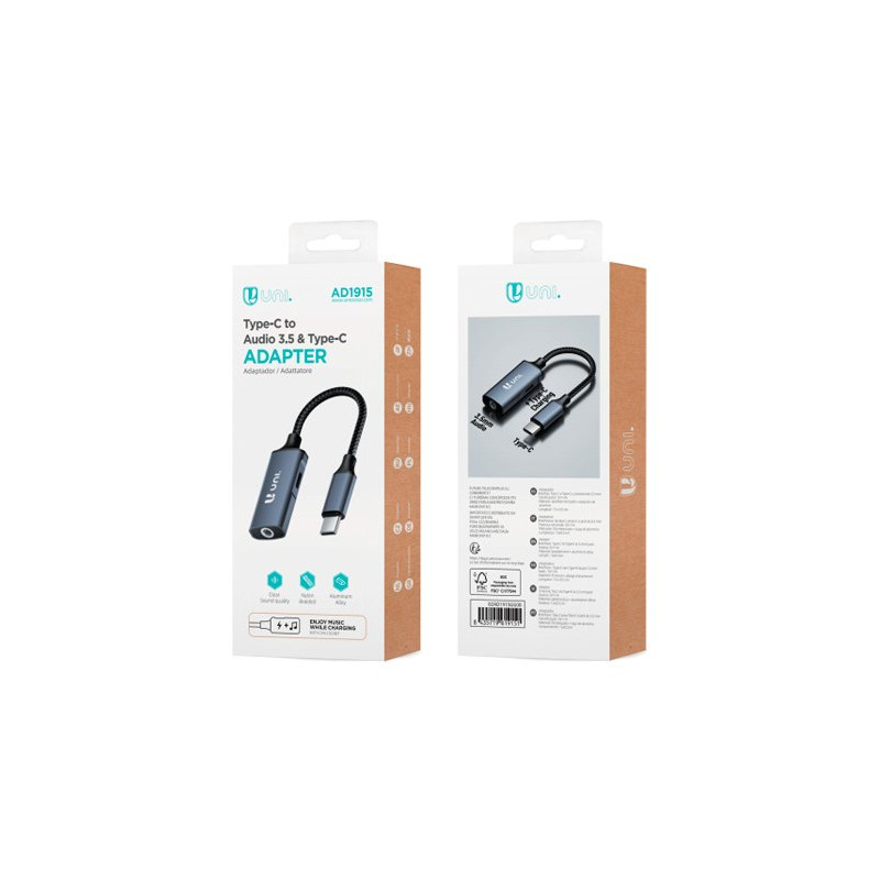 ADAPTADOR UNI JACK 3.5 A USB-C H/M