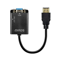 ADAP HDMI (M) - VGA (H) + MINI JACK 3.5 MM SAVIO
