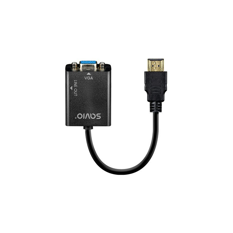 ADAP HDMI (M) - VGA (H) + MINI JACK 3.5 MM SAVIO