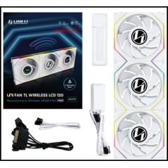 VENTILADOR 120X120 LIAN LI UNIFANTL-LCD WIRELESS WHITE R