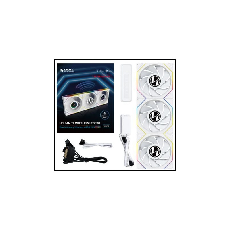 VENTILADOR 120X120 LIAN LI UNIFANTL-LCD WIRELESS WHITE R