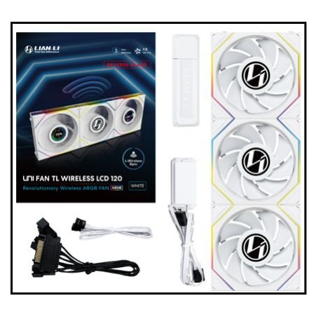 VENTILADOR 120X120 LIAN LI UNIFANTL-LCD WIRELESS WHITE R