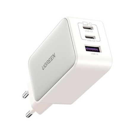 Ugreen Nexode USB-A+2*USB-C 65W GaN Tech Fast Charger White Lector de libros electrónicos, Auriculares, Auriculares, Teléfono