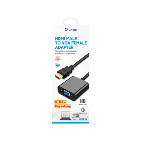 ADAPTADOR UNICO HDMI TO VGA M/H