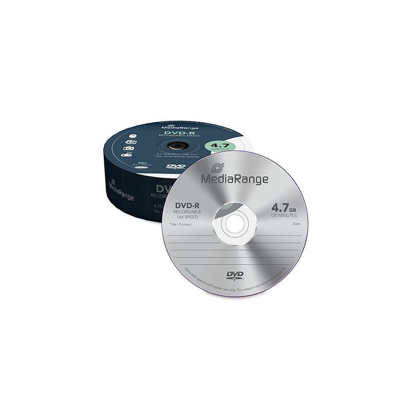 CONSUMIBLE MEDIARANGE DVD-R MR403 4.7GB 25PCS