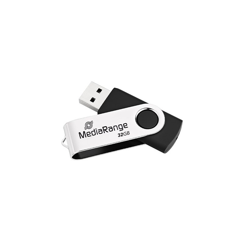 PENDRIVE 32GB USB 2.0 MEDIARANGE SILVER-BLACK