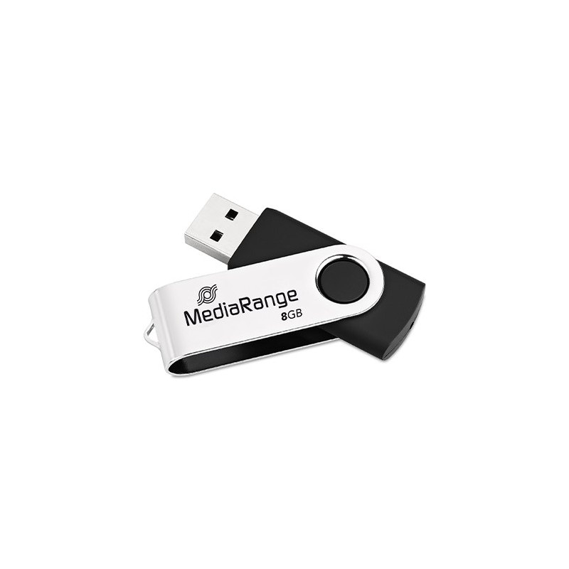 PENDRIVE 8GB USB 2.0 MEDIARANGE SILVER-BLACK