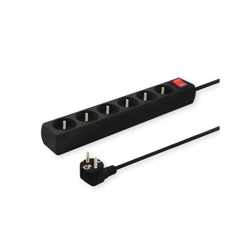 REGLETE DE 5 ENCHUFES 1.5M NEGRO SAVIO LZ-01