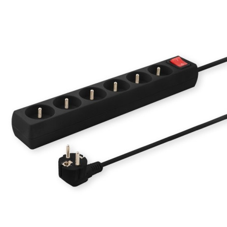 REGLETE DE 5 ENCHUFES 1.5M NEGRO SAVIO LZ-01