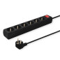 REGLETE DE 5 ENCHUFES 1.5M NEGRO SAVIO LZ-01