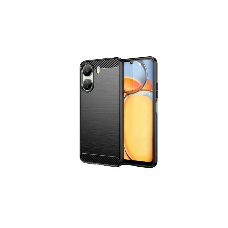 CARBON CASE FOR XIAOMI REDMI 13C FLEXIBLE SILICONE CARBON COVER BLACK