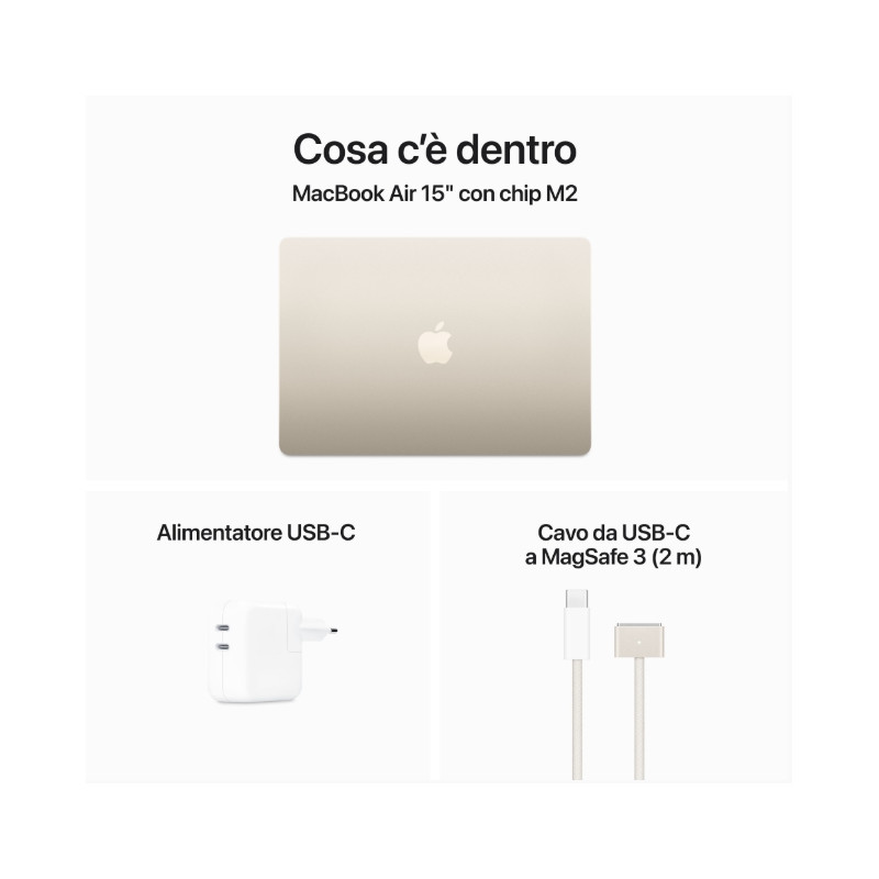 MACBOOK AIR 15 M2 8GB/512GB GALASS 8CORE 10 GPU GALASSIA