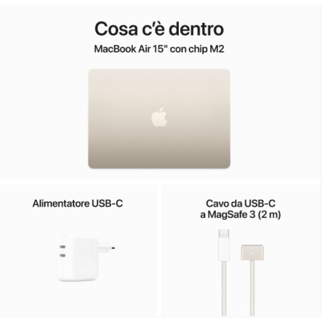 MACBOOK AIR 15 M2 8GB/512GB GALASS 8CORE 10 GPU GALASSIA