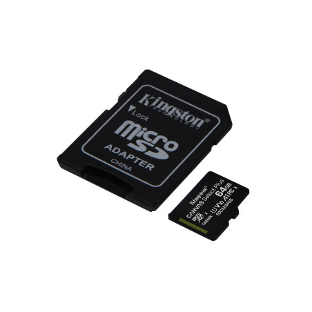 MEM MICRO SDXC 64GB KINGSTON CANVAS SELECT+ADAPT