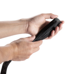 ORGANIZADOR DE CABLE POLIESTER 20MM AISENS 1M NEGRO