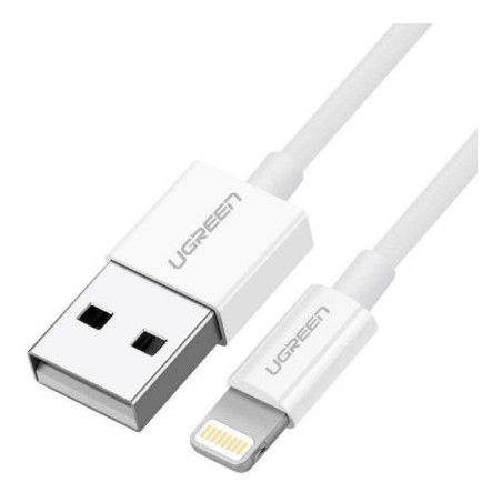 CABLE UGREEN USB-A MALE A LIGHTNING MFI 1M WHITE