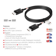 CLUB3D CAC-1091 cavo DisplayPort 1,2 m Nero
