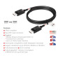 CABLE DP 2.1 A DP 2.1 CLUB3D M/M BIDIRECCIONAL CABLE DP 2.1 A DP 2.1 CLUB3D M/M BIDIRECCIONAL