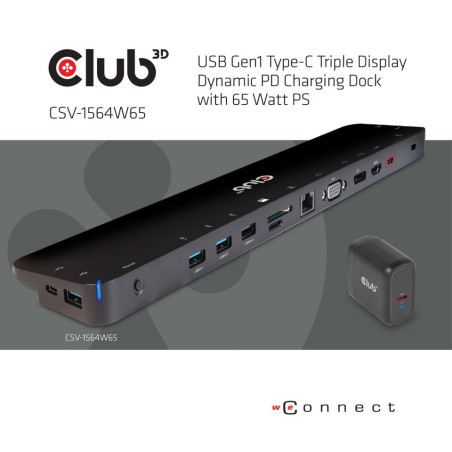 DOCKING 15 EN 1 CLUB3D USB C ALTMODE 65W