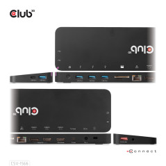 CLUB3D CSV-1566 replicatore di porte e docking station per laptop USB 3.2 Gen 1 (3.1 Gen 1) Type-C Nero