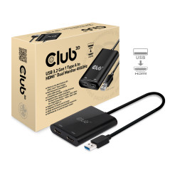 VIDEO SPLITTER CLUB3D USB-A A DUAL HDMI