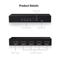 CLUB3D HDMI 2.0 UHD Splitter 4 Ports