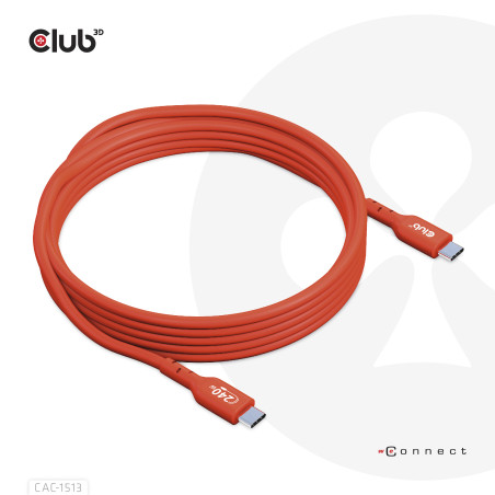 CABLE CARGA 240W CLUB3D CERTIFICATE USB2 TIPO-C 3M