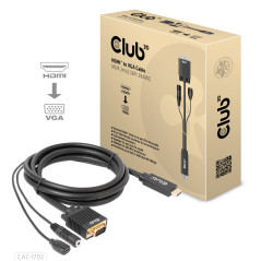 CLUB3D CAC-1712 cavo e adattatore video 2 m VGA (D-Sub) + 3.5mm HDMI + Micro-USB Nero
