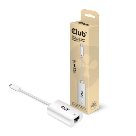 CLUB3D CAC-1519 cable gender changer USB-C RJ-45 White