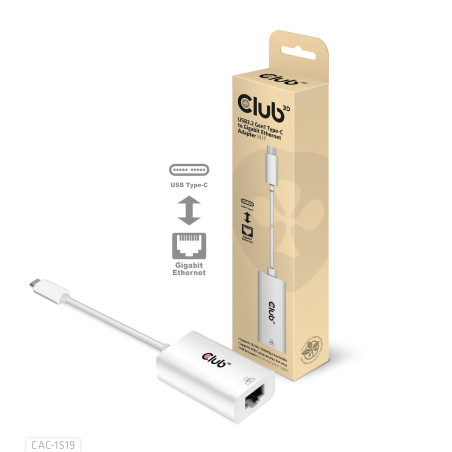 ADAPTADOR USB-C 3.2 A ETHERNET RJ45 CLUB3D M/H