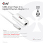 ADAPTADOR USB-C 3.2 A ETHERNET RJ45 CLUB3D M/H ADAPTADOR USB-C 3.2 A ETHERNET RJ45 CLUB3D M/H