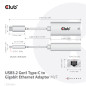 ADAPTADOR USB-C 3.2 A ETHERNET RJ45 CLUB3D M/H ADAPTADOR USB-C 3.2 A ETHERNET RJ45 CLUB3D M/H