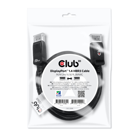CABLE CLUB3D DISPLAYPORT 1.4 2M
